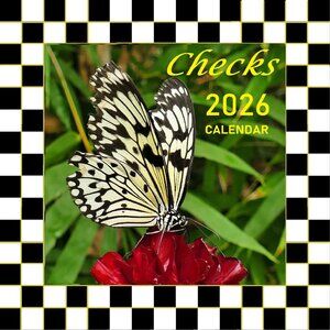 Black and White Checked Calendar 2026 Checkered Wall Decor Checked Frame Picture
